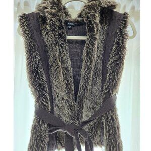 XOXO Brown Sleeveless Faux Fur Sweater Vest
